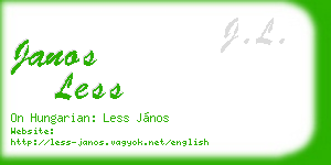 janos less business card